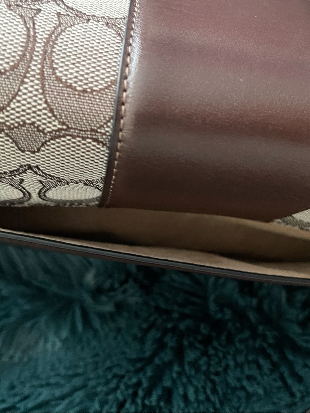 COACH Andrea Brown Signature Canvas Shoulder Bag - Picture 7 of 7